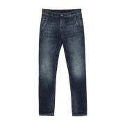 Blå Stonewashed Denim Jeans