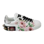 Blomster Krystall-Lær Sneakers