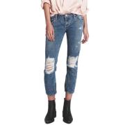 Denim Regular Fit Jeans med Kne Rips