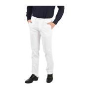 Hvit Bomull Slim Fit Chino Bukser