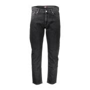 Klassiske Tapered Bomullsjeans med Lommer