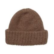 Varm Ribbestrikket Beanie - Acorn Brown