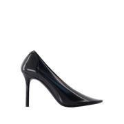 Svart PVC Stiletthæler Pumps