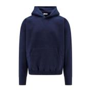 Blå Bomullsfleece Sweatshirt Aw24