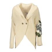 Beige Langarmet Cardigan for Kvinner