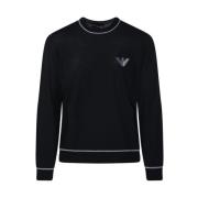 Svart Eagle Rund Hals Pullover