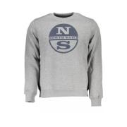 Grått Logo Sweatshirt Rund Hals