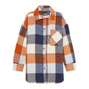 Oransje Flanell Oversized Skjorte