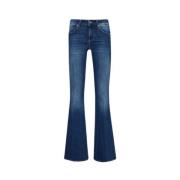 Flared jeans i bomullsblanding