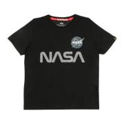 Reflekterende Nasa Logo Svart T-skjorte