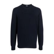 Marineblå Cashmere Crew-Neck Sweater