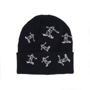 Svart Beanie Lue med Brodert Logo