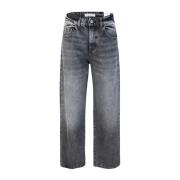 Sorte Wide Leg Lav Midje Jeans