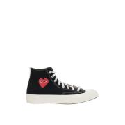 Svarte High-Top Canvas Sneakers