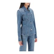 Denimjakke med medium vintagevask og klassisk krage