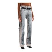 Trompe l'oeil straight leg jeans