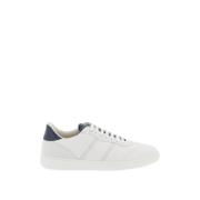 Hamret skinn sneakers med nubuck innlegg