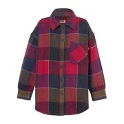 Rød Flanell Oversized Skjorte