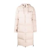 Beige Puffer Down Coat Casual Style