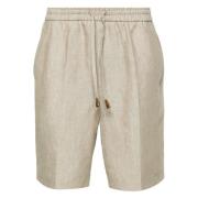 Casual Lin Shorts i Beige