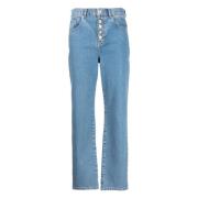 Blå Straight Jeans Casual Stil