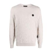 Monogram Silke/Ull Pullover Genser Beige