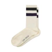 Stripete Rib Socks i Offwhite/Black