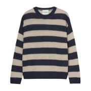 Stripete Alpakka Crewneck Genser