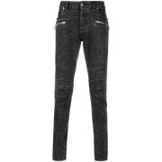 Blekede Skinny Jeans i Svart