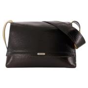 Leather shoulder-bags