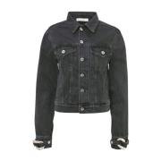 Svart Denim Trucker Jakke