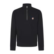 Fox Head Patch Half Zip Sweater