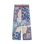 Ornamental Wide Leg Cotton Pants