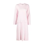 Rosa Ull Casual Midi Kjole