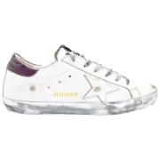 Superstar White and Back Violet Sneakers