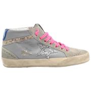 Suede Leather Glitter Sneakers