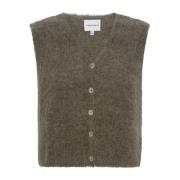 Mørk Taupe Alpakka Ull Vest