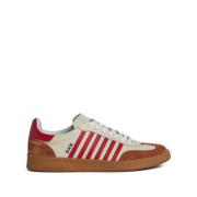 Hvite Sneakers Multi-Panel Design Side Stripe