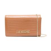 Krokodille Effekt Beige Clutch Veske