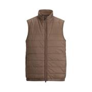 Beige Polstret Liner Vest Strikk