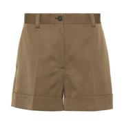 Brun Ull Shorts med Brede Ben