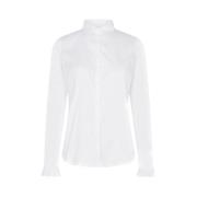 Hvit Ruffle Skjorte Slim Fit