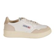 Hvite Beige Skinn Sneakers Medalist