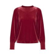 Velour Elegant Rød Bluse