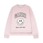 Smiley Print Sweatshirt Set