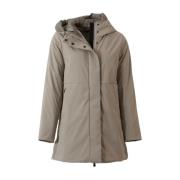 Beige Teknisk Parka med Termisk Isolasjon