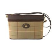 Pre-owned Brunt lerret Burberry skulderveske