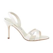 Beige Satin High Heel Sandals