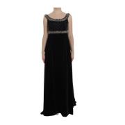 Brun Velvet Crystal Sheath Gown Kjole