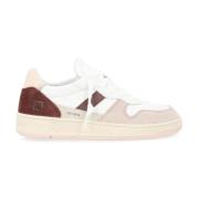 Vintage Calf White-Pink Court Sneakers